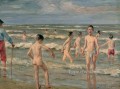bañando a niños 1900 Max Liebermann Impresionismo alemán niños